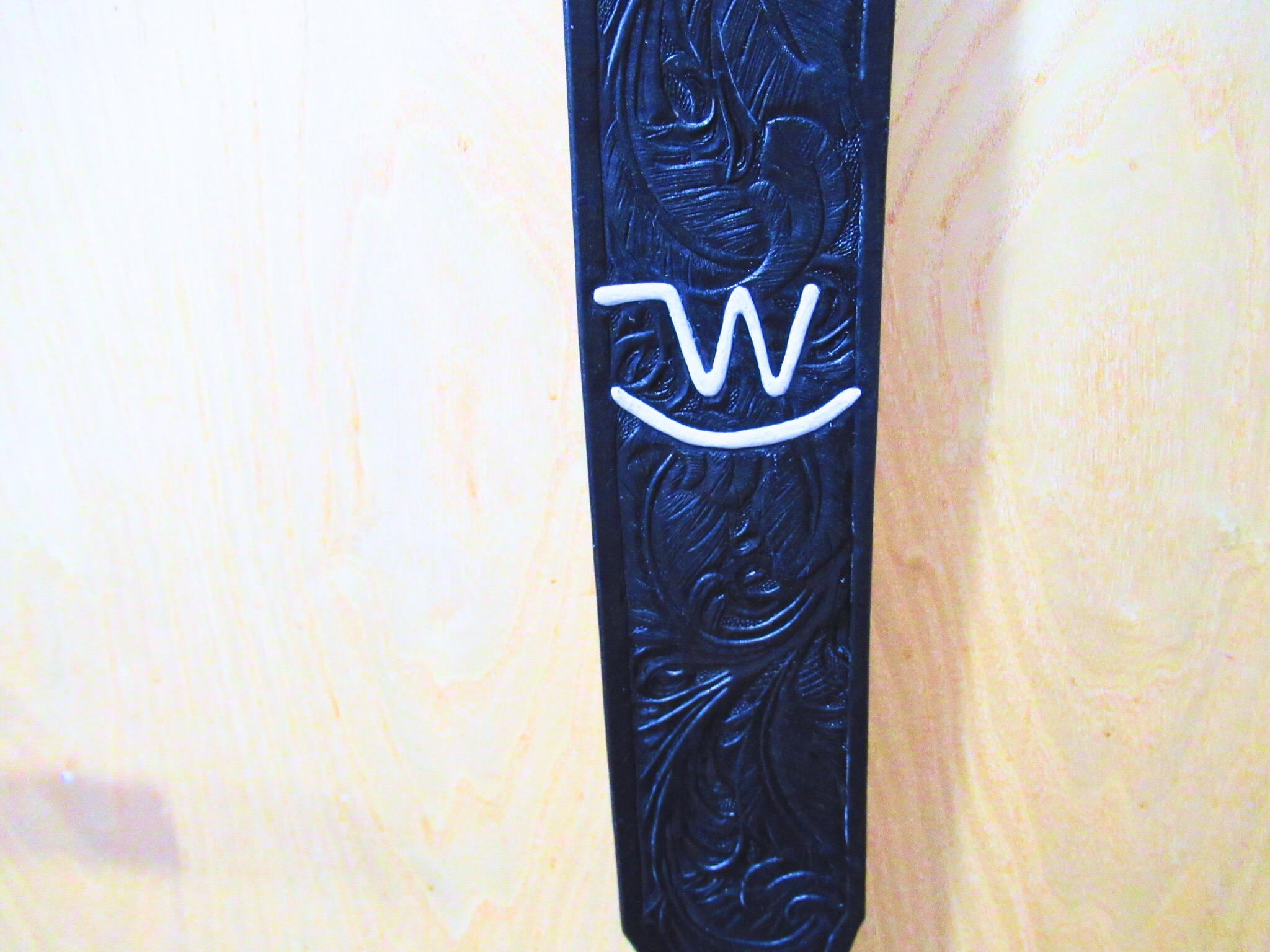 Handmade Leather Tooled Feather Guitar  Strap or Banjo Strap