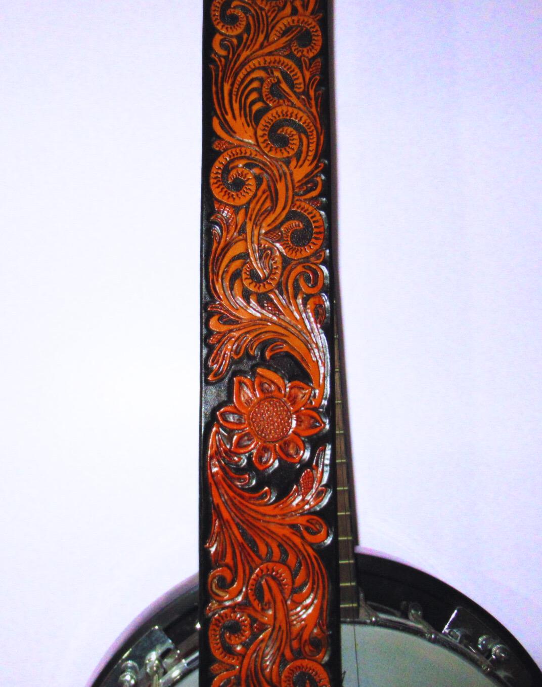 Handmade Leather Tooled Guitar Strap or Bass Strap