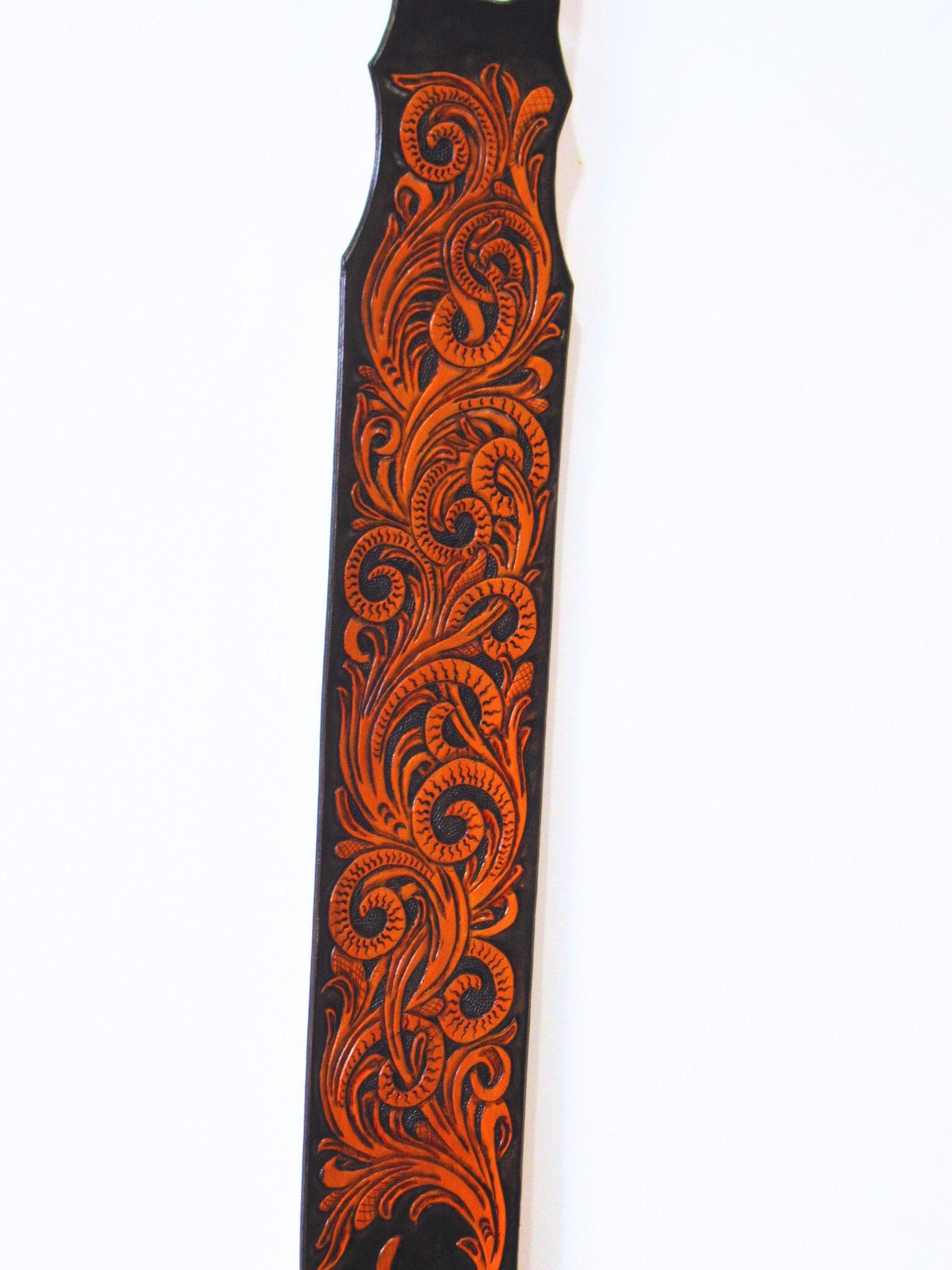 Handmade Leather Tooled Guitar Strap or Bass Strap