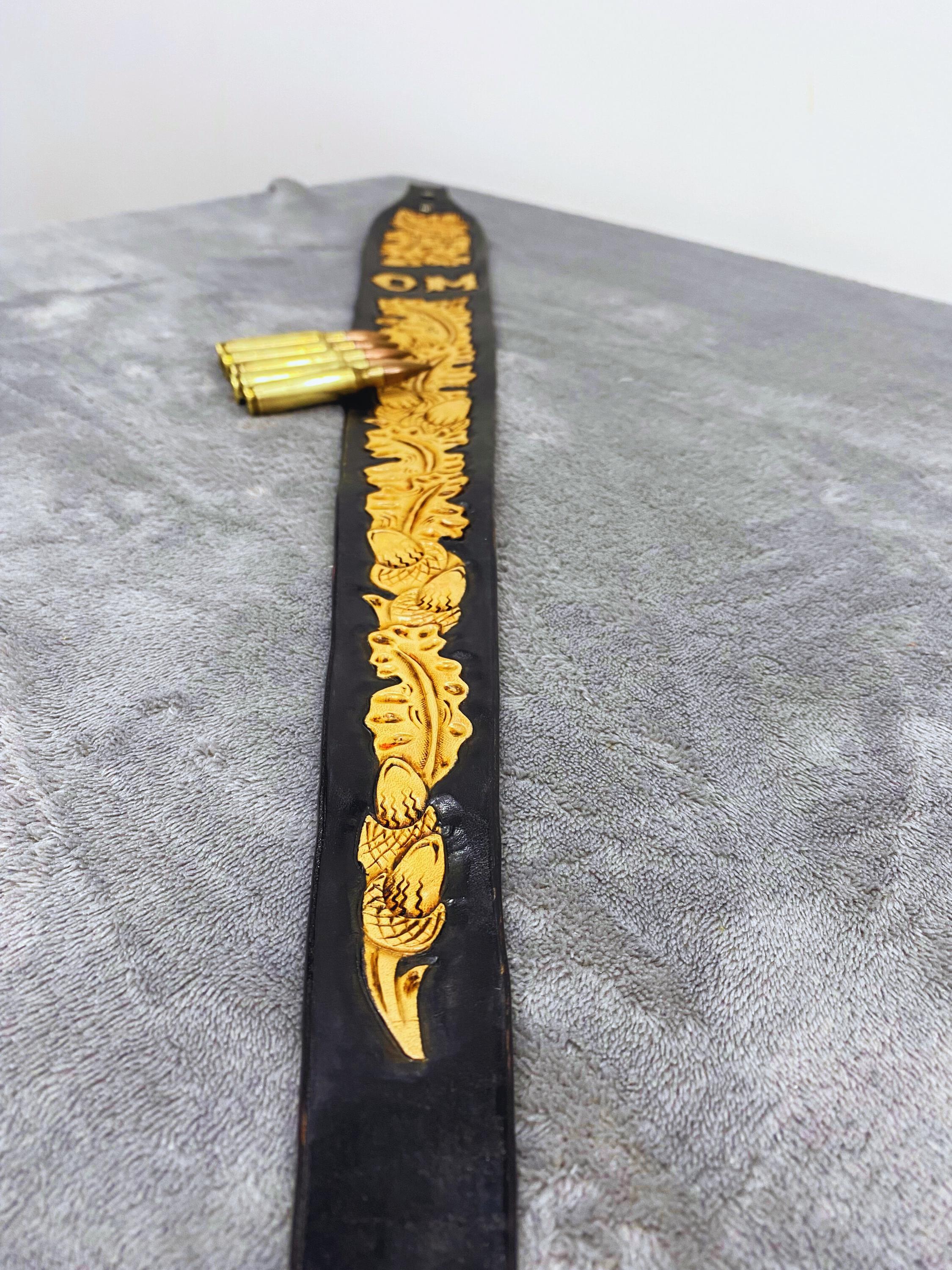 Leather Handmade Custom Rifle Strap Floral Tooled