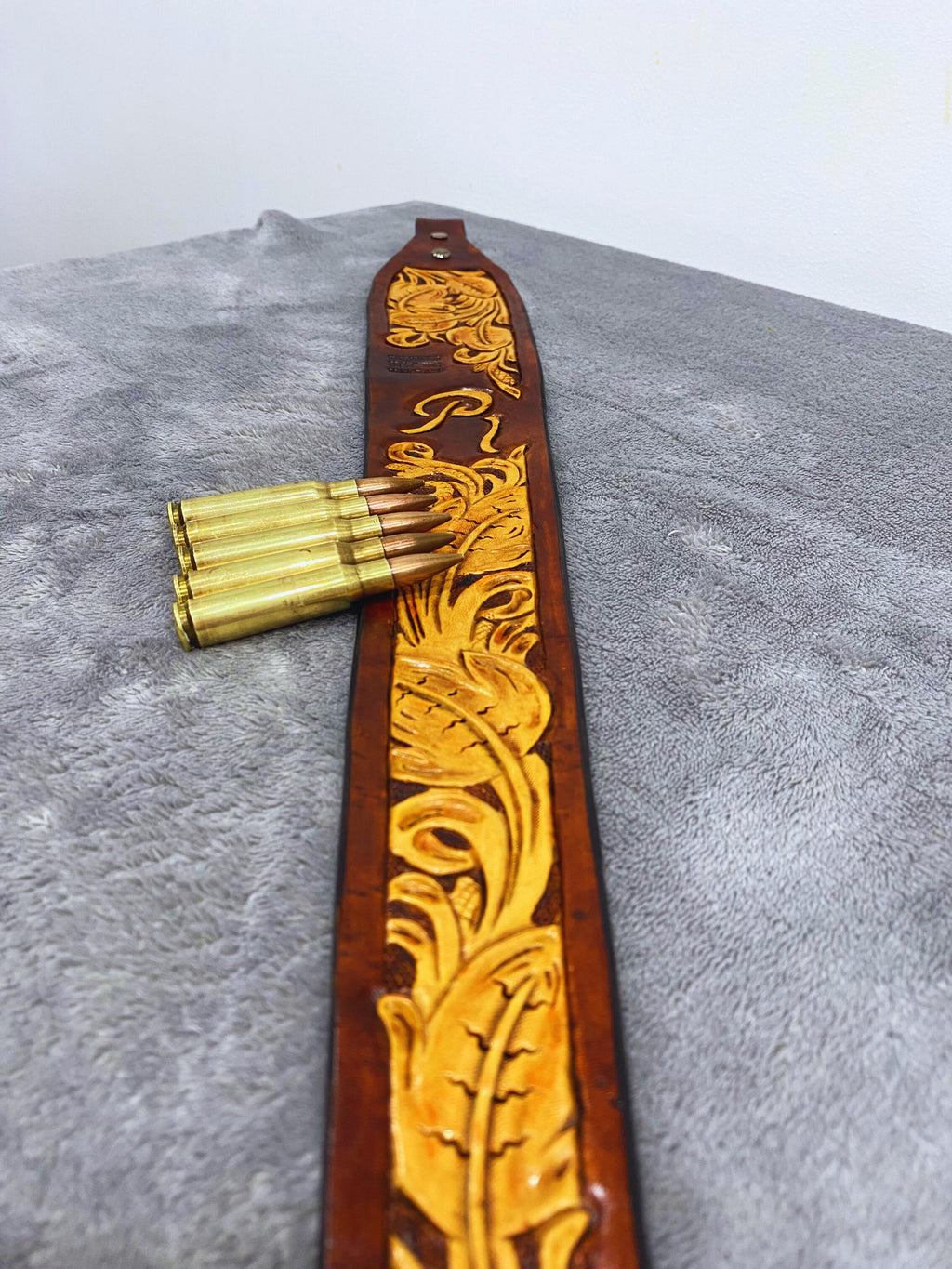 Leather Handmade Custom Rifle Strap Floral Tooled