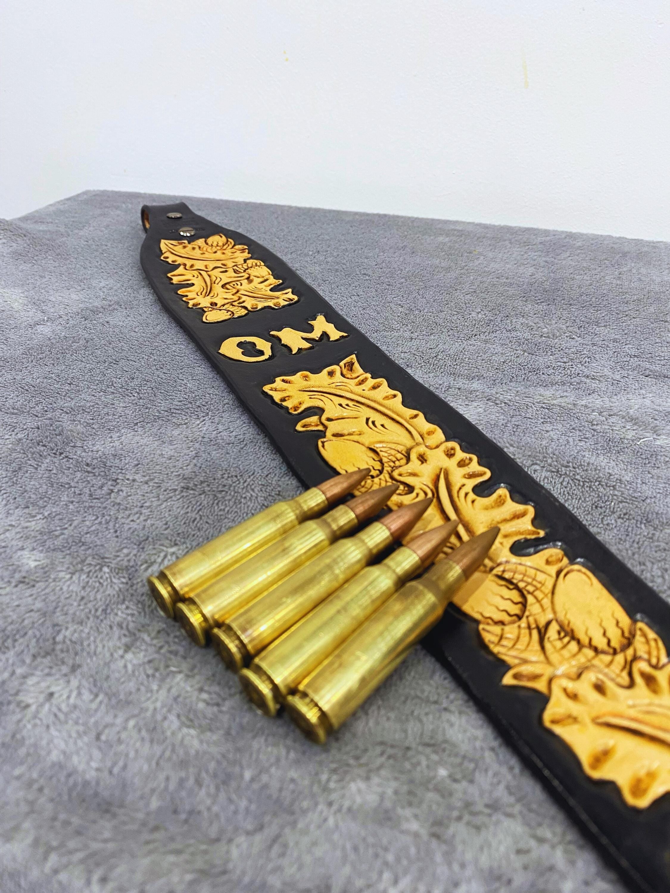 Leather Handmade Custom Rifle Strap Floral Tooled