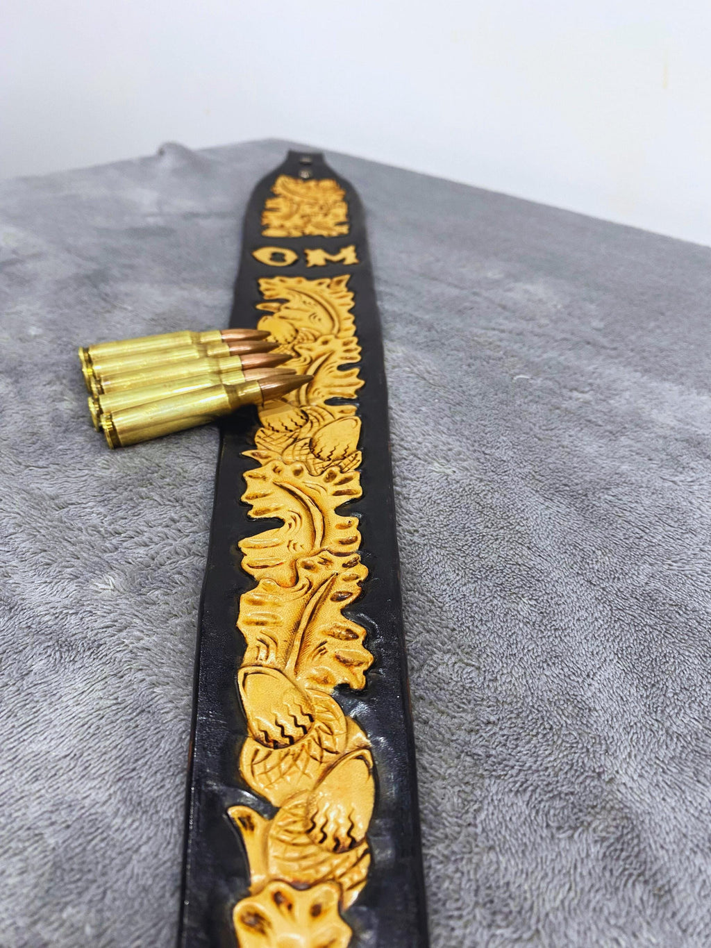 Leather Handmade Custom Rifle Strap Floral Tooled