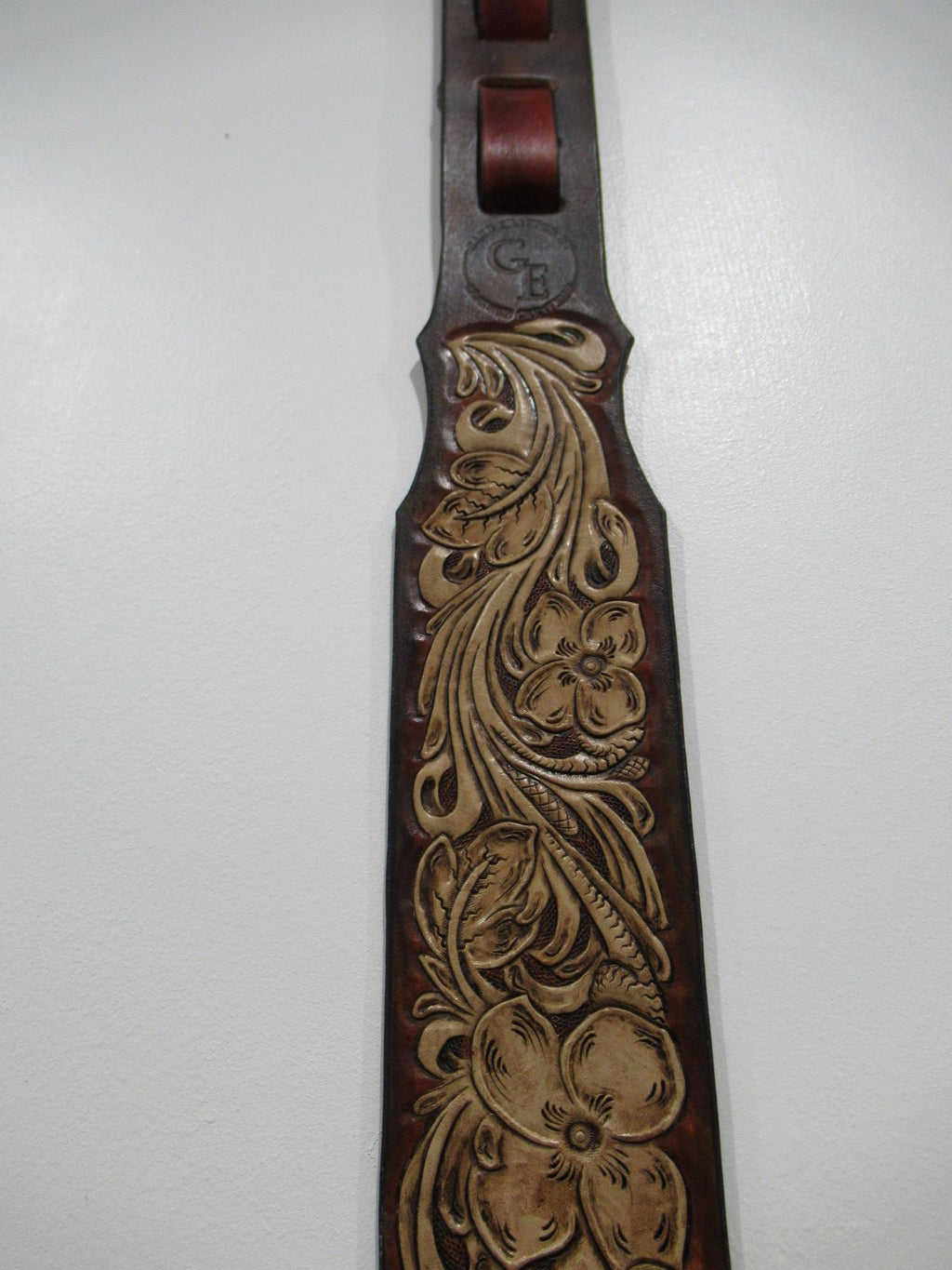 Handmade Leather Tooled Guitar Strap or Bass Strap