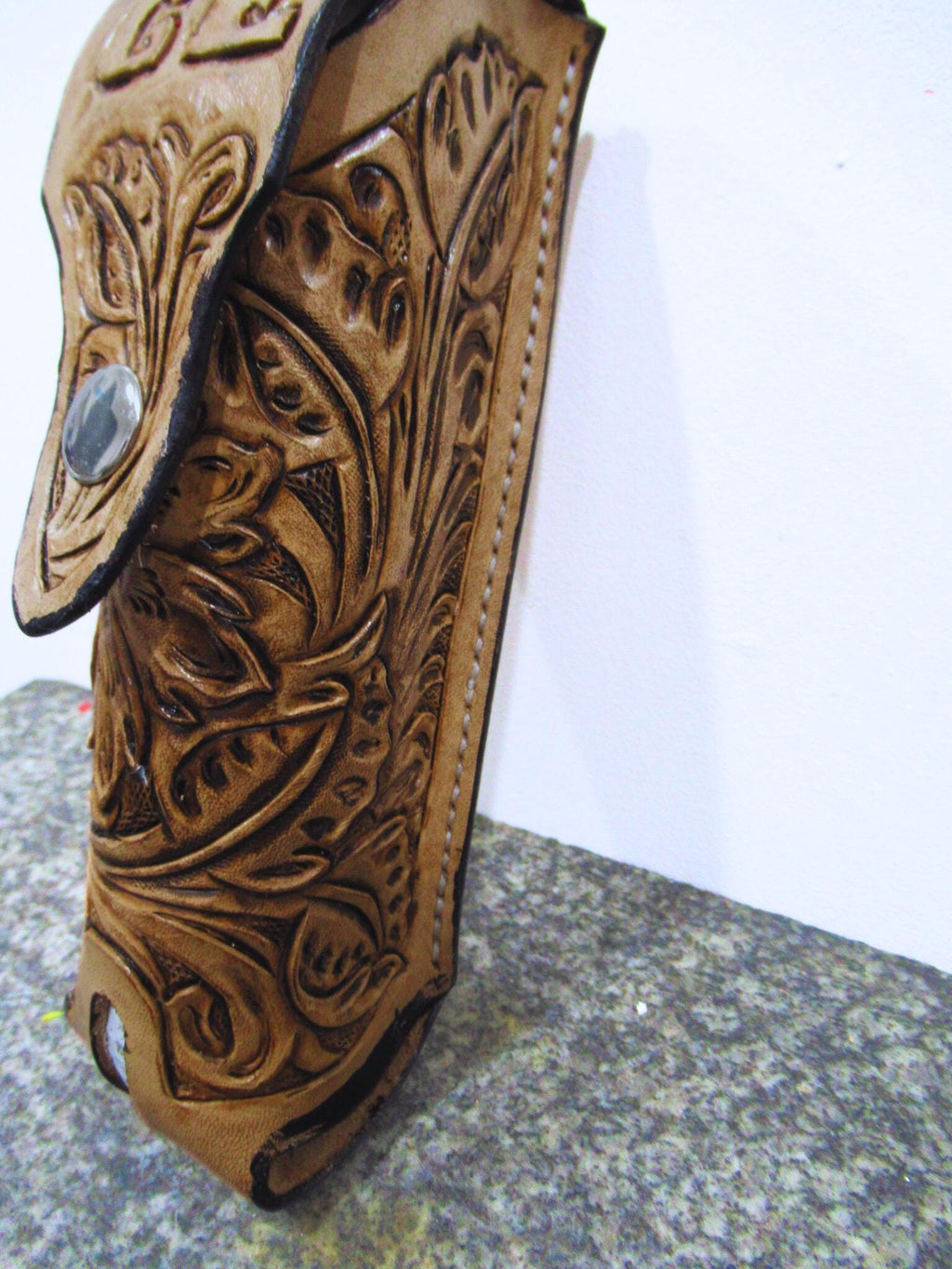 Custom Leather Golf Ball Holder - Hand Made Golfer Gift - Tooled/Carved Leather
