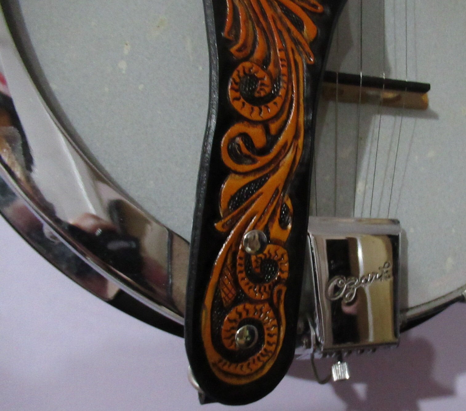 Handmade Leather Tooled Guitar Strap or Bass Strap