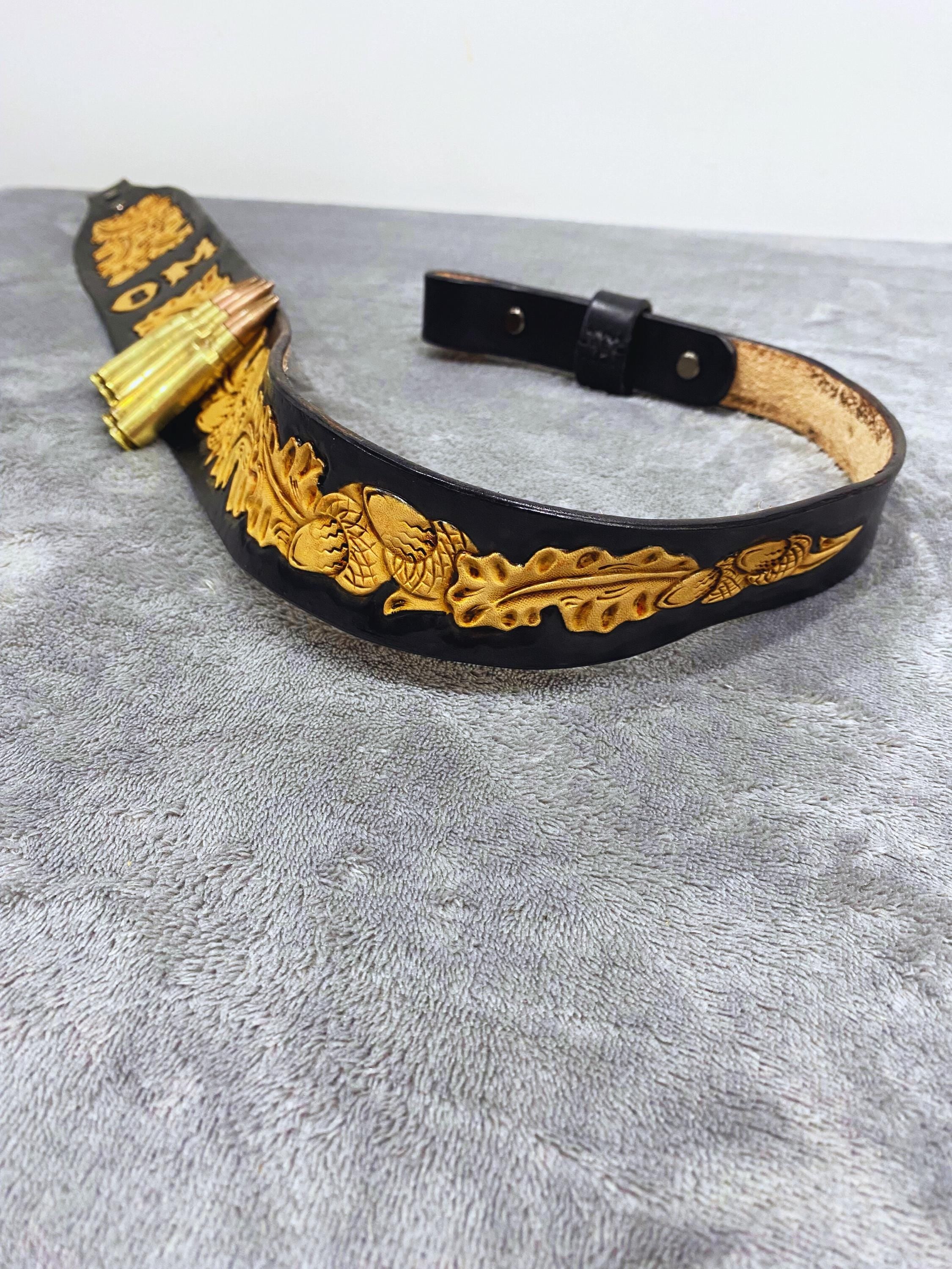 Leather Handmade Custom Rifle Strap Floral Tooled