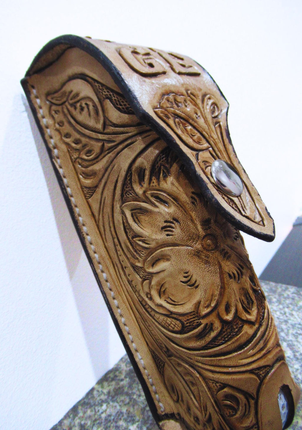 Custom Leather Golf Ball Holder - Hand Made Golfer Gift - Tooled/Carved Leather
