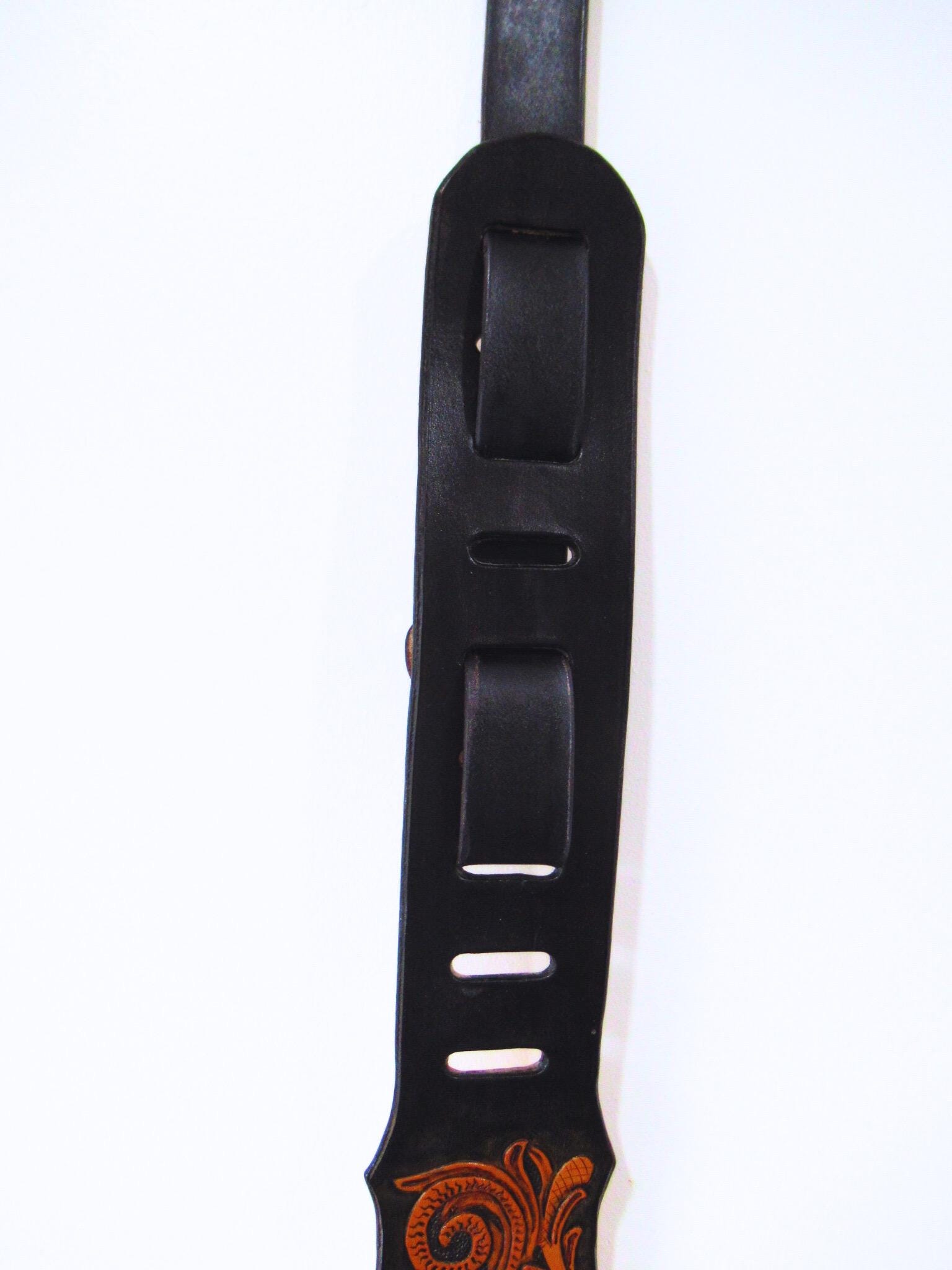 Handmade Leather Tooled Guitar Strap or Bass Strap