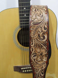 Handmade Leather Tooled Guitar Strap or Bass Strap