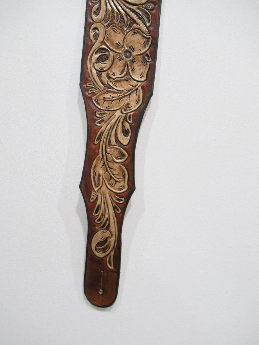 Handmade Leather Tooled Guitar Strap or Bass Strap