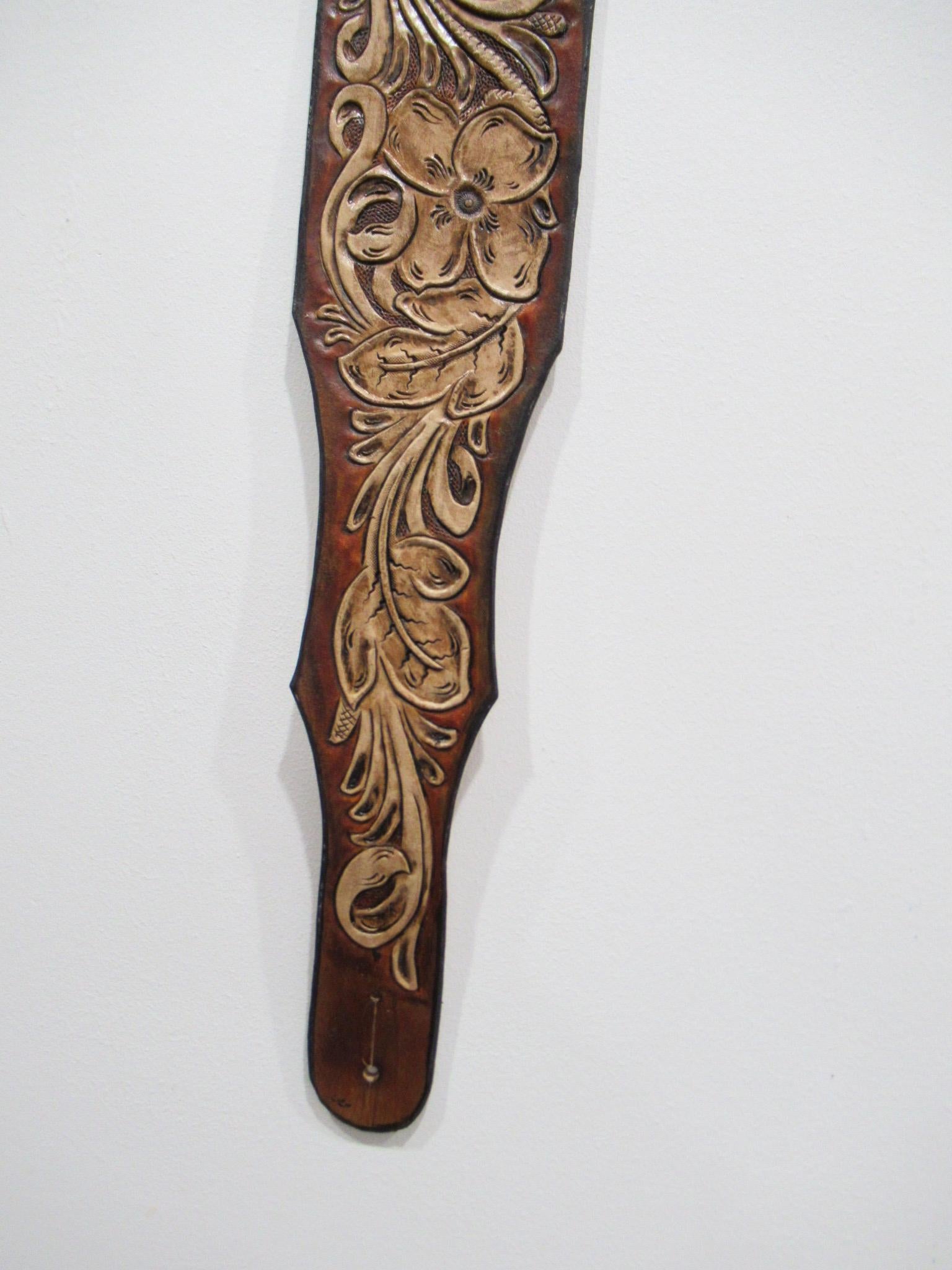 Handmade Leather Tooled Guitar Strap or Bass Strap