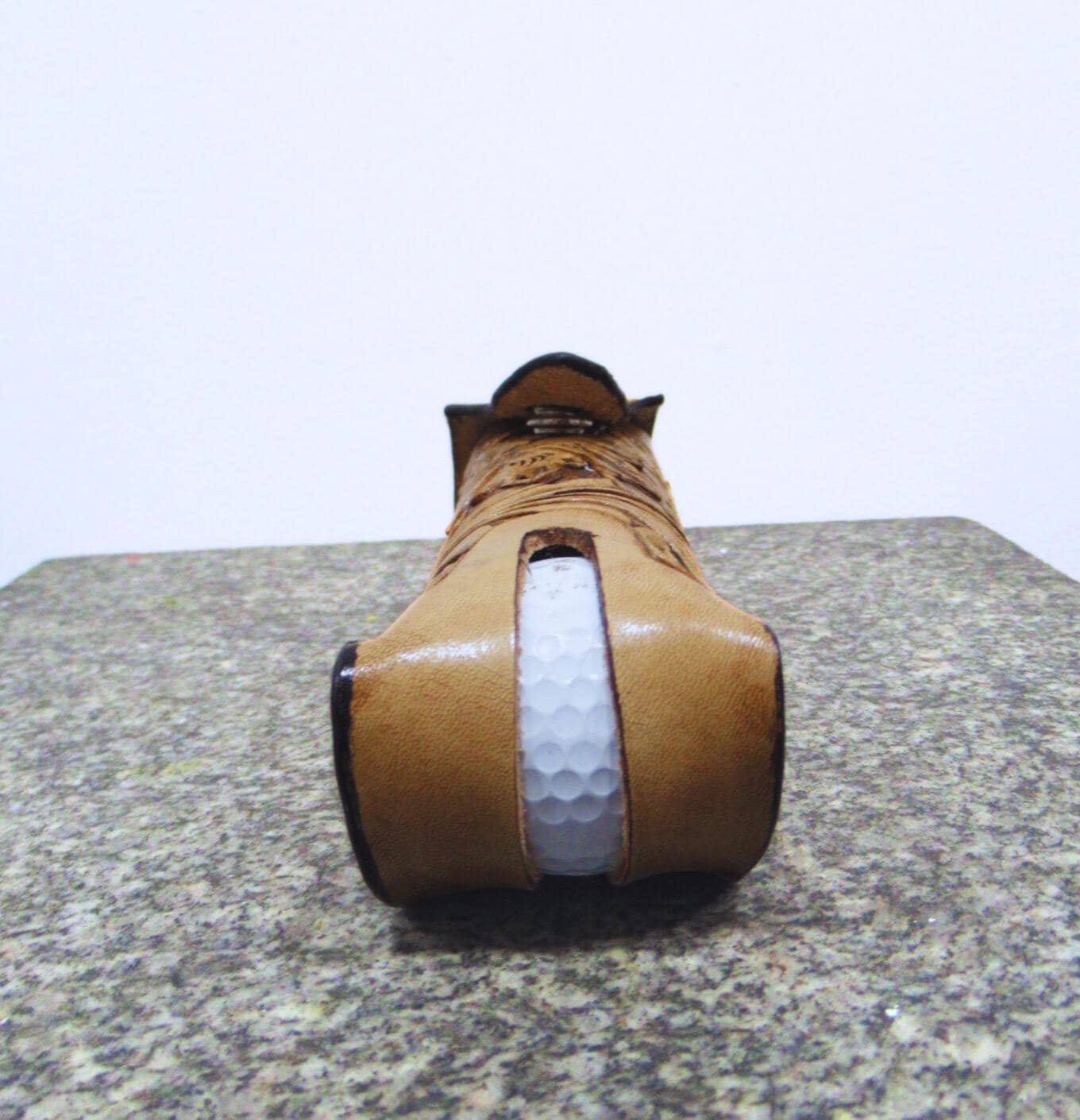 Custom Leather Golf Ball Holder - Hand Made Golfer Gift - Tooled/Carved Leather
