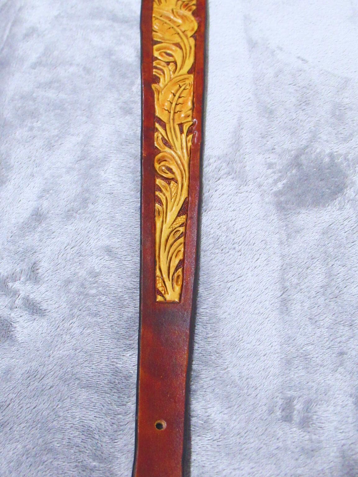 Leather Handmade Custom Rifle Strap Floral Tooled