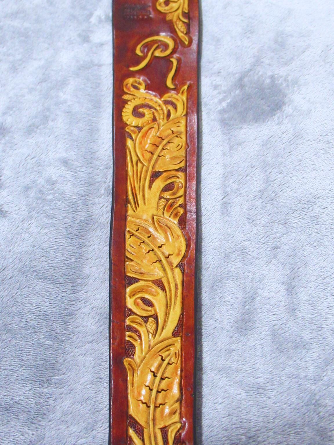 Leather Handmade Custom Rifle Strap Floral Tooled