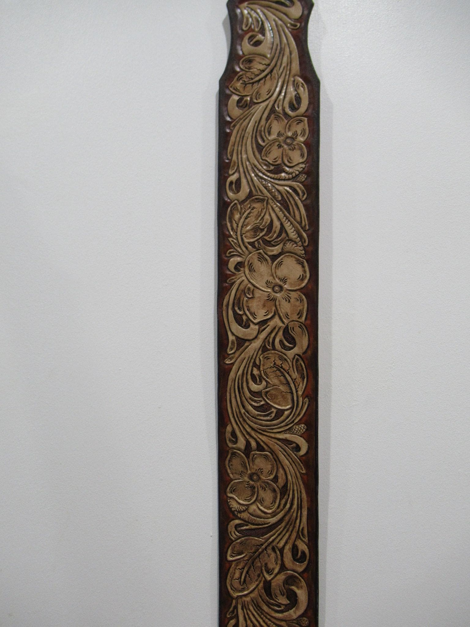 Handmade Leather Tooled Guitar Strap or Bass Strap