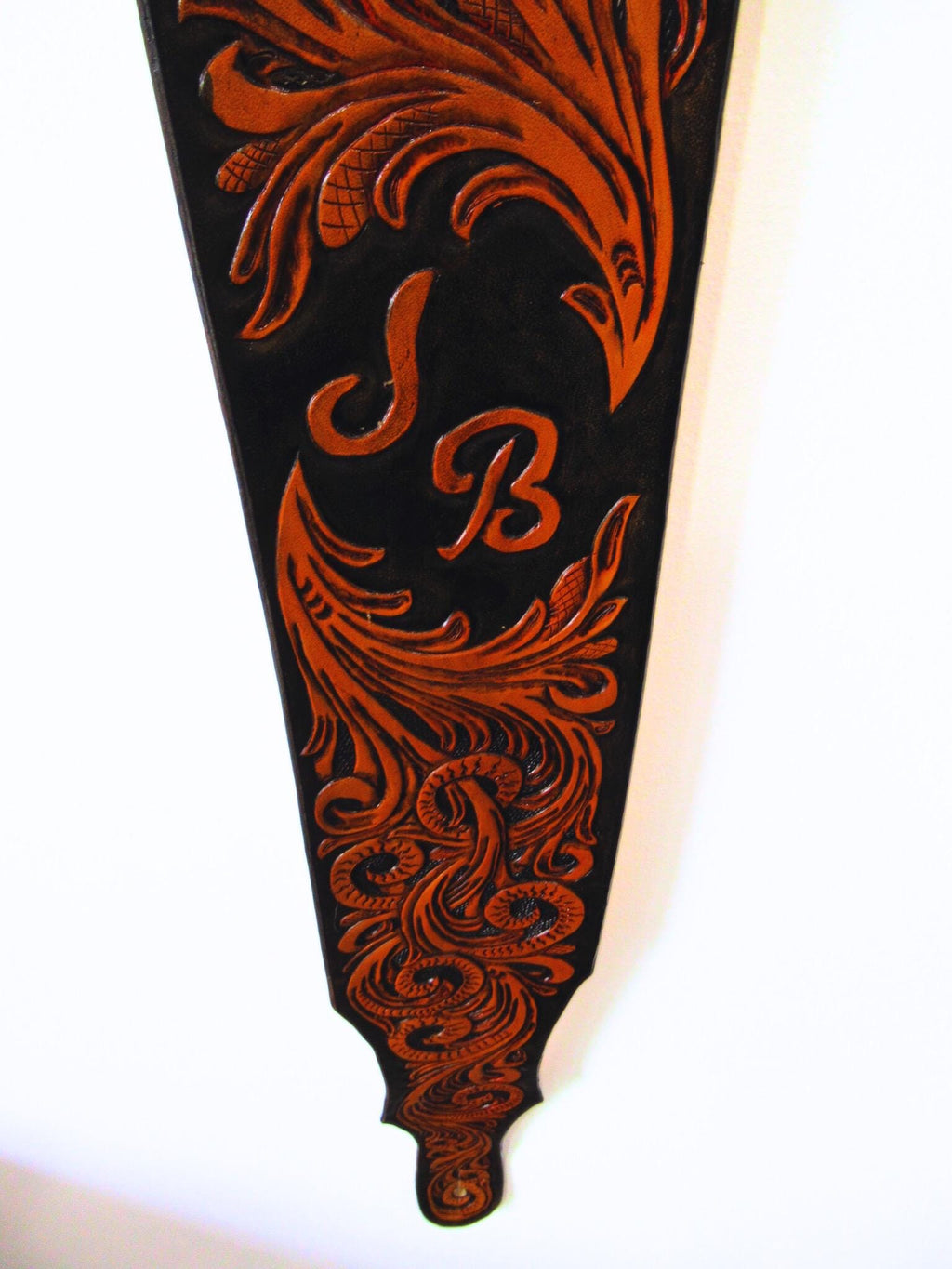 Handmade Leather Tooled Guitar Strap or Bass Strap