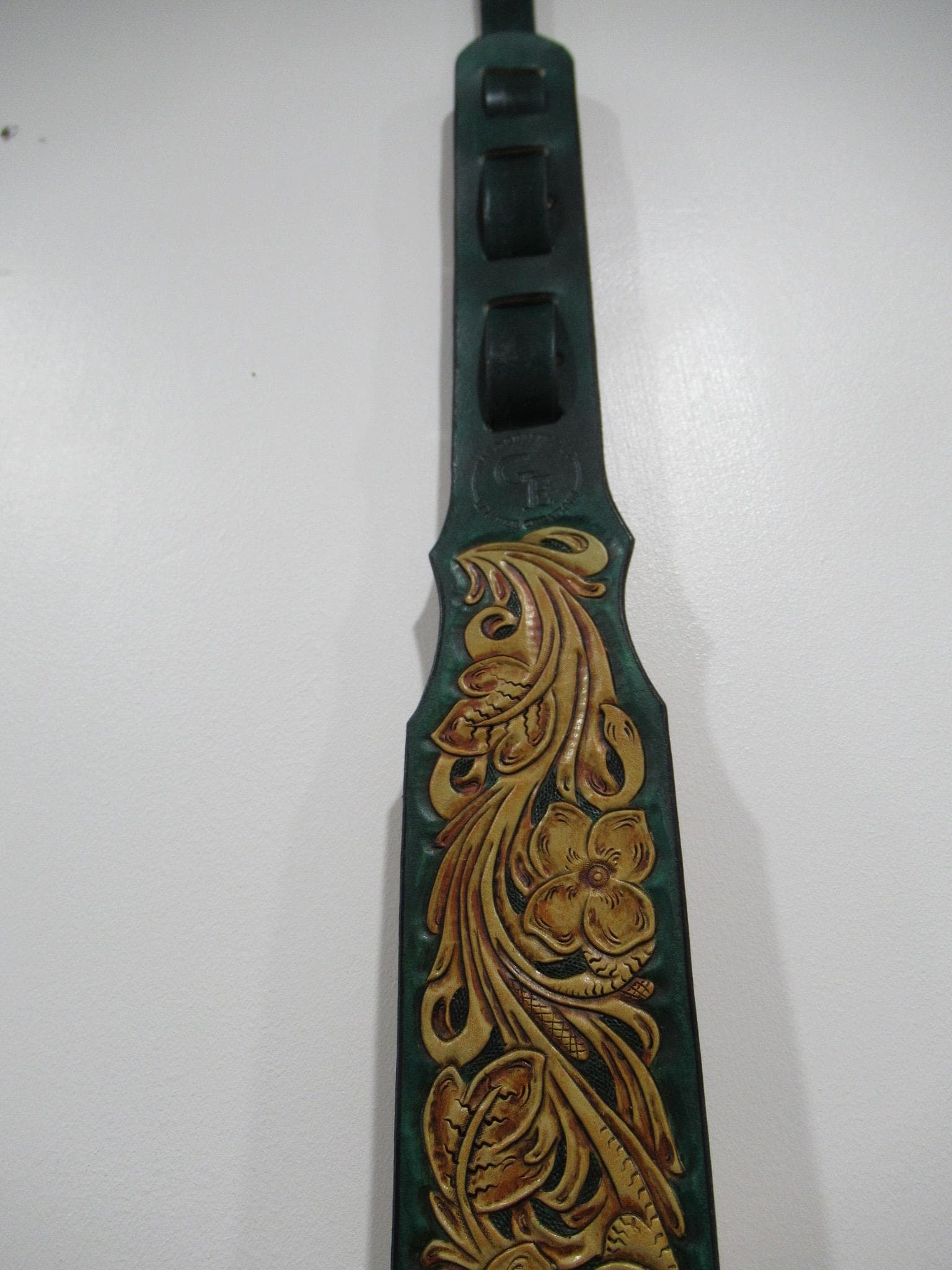 Handmade Leather Tooled Guitar Strap or Bass Strap